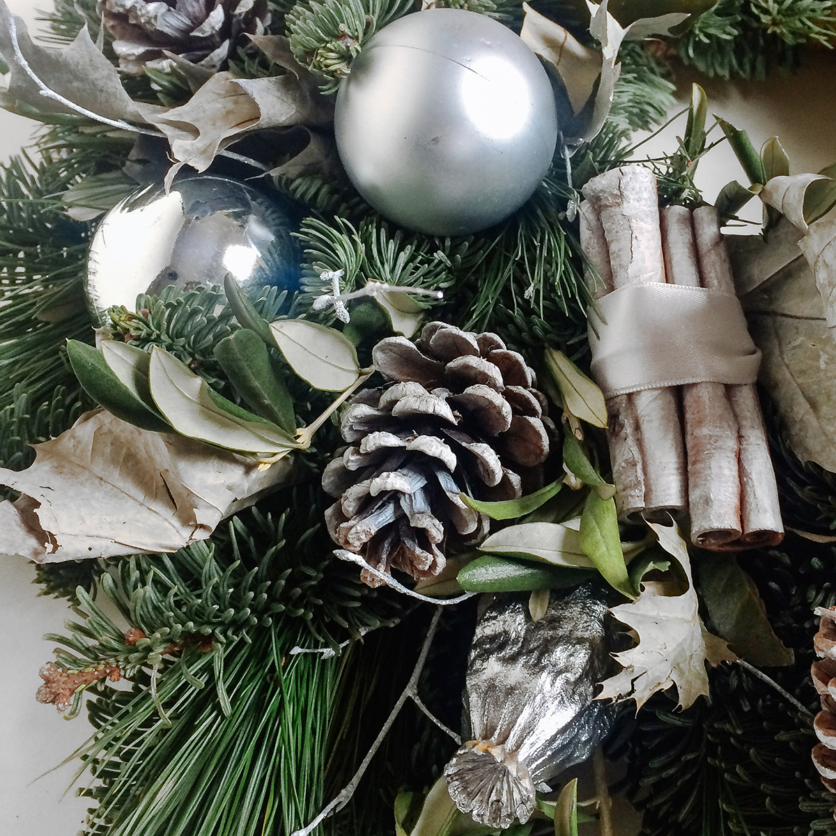 Xmas wreath silver original