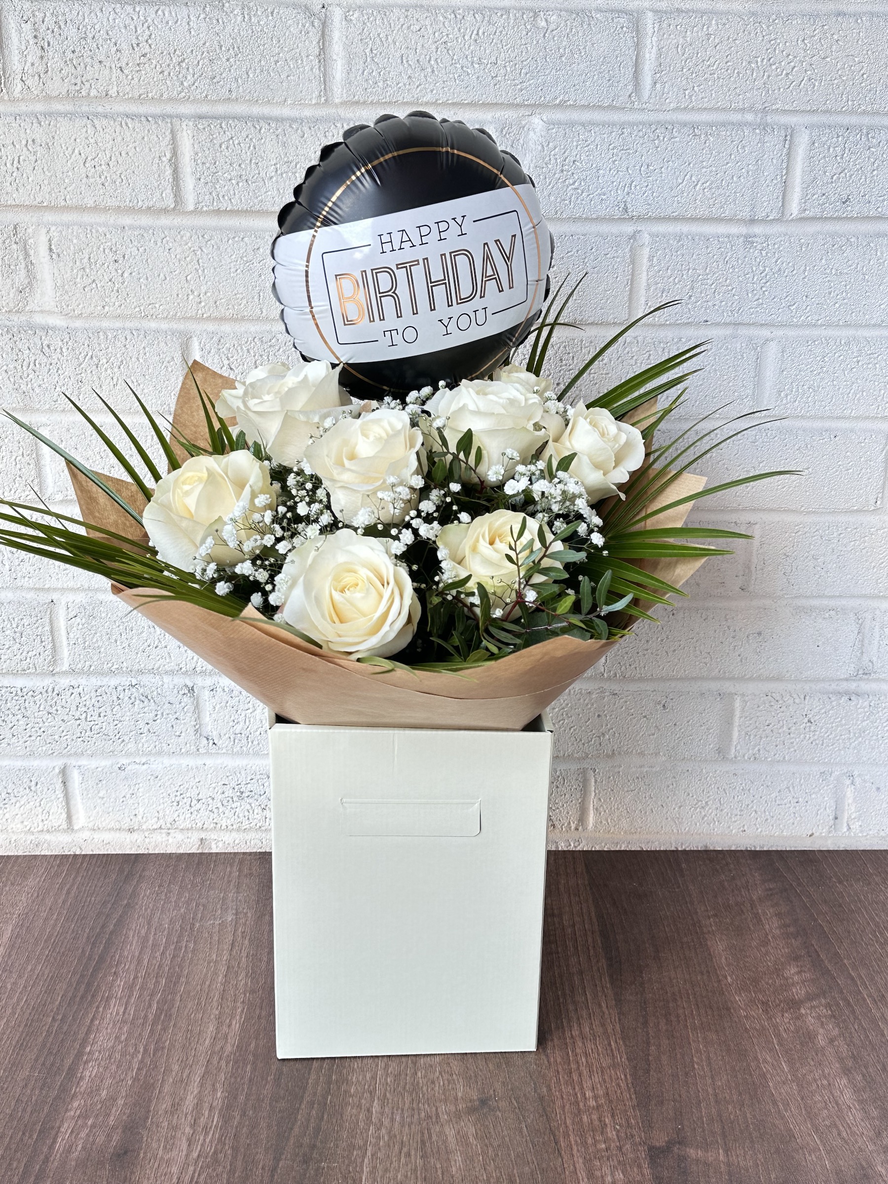 Birthday White Roses