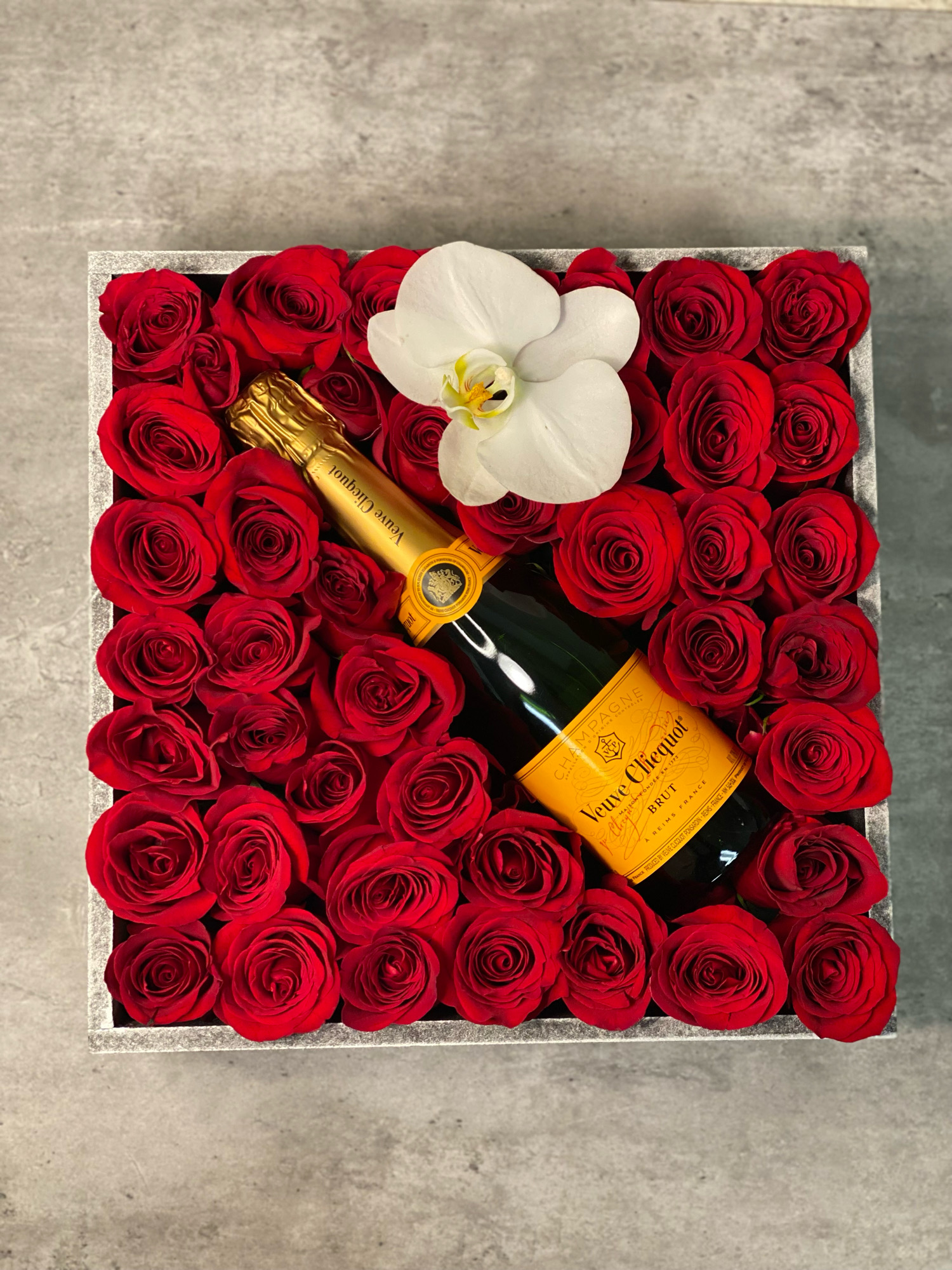 Champagne and flowers