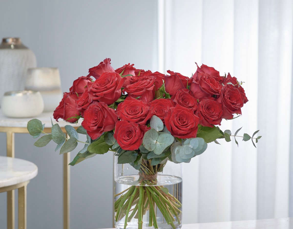 12 red roses in ocean