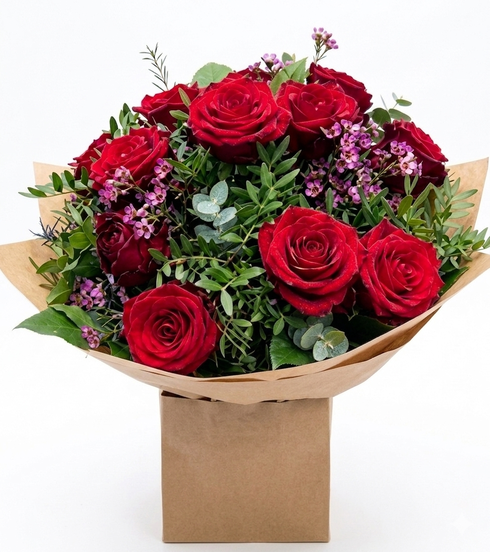 Crimson Elegance by Olympia Flowers — flowers available for delivery from Floom