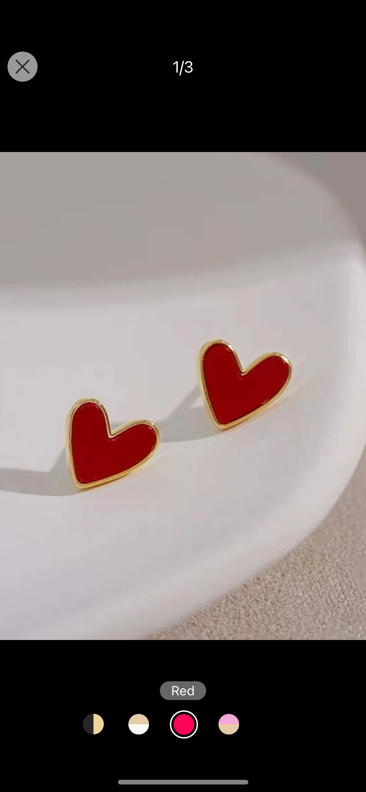 Red heart earrings 