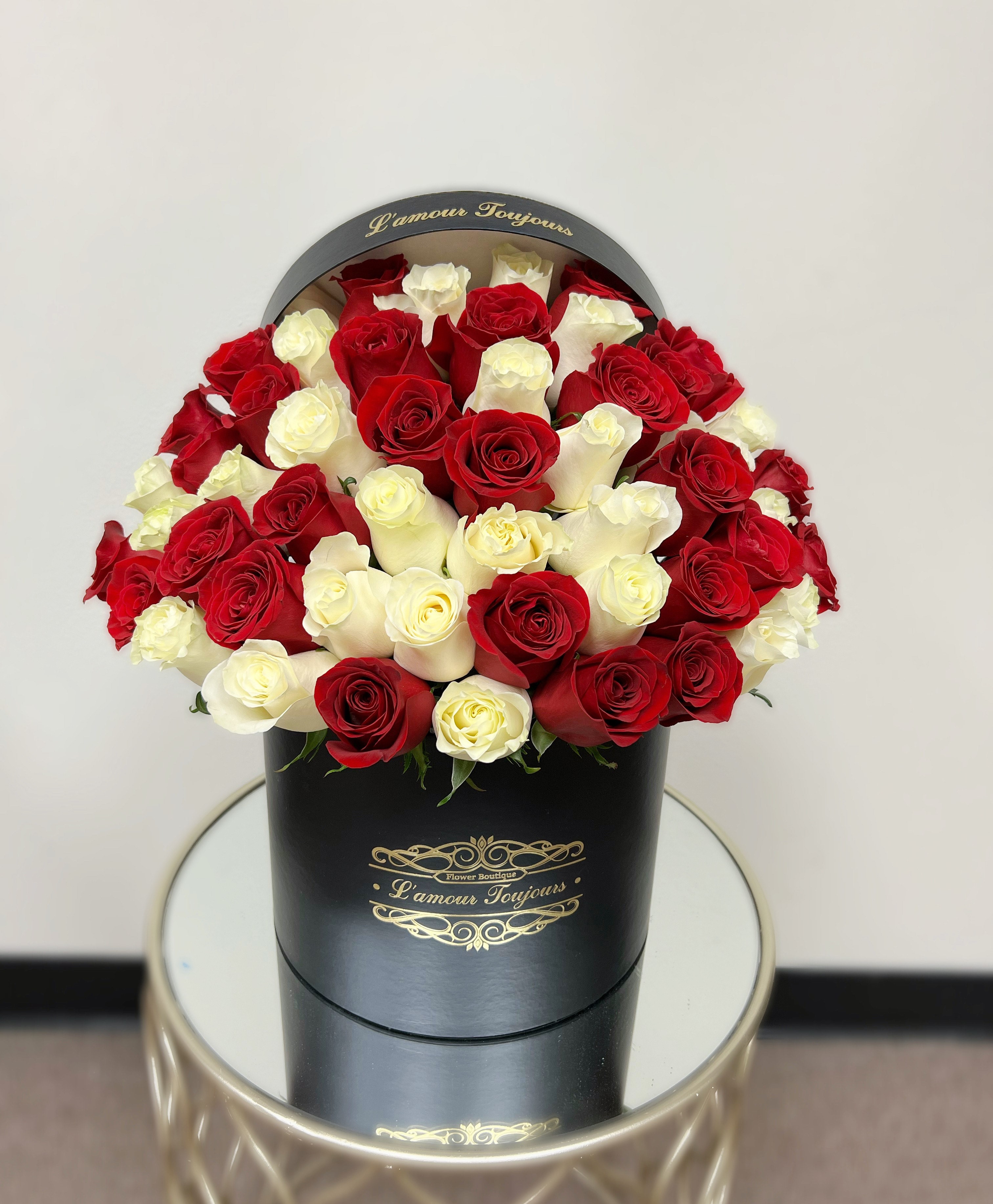Red and White roses