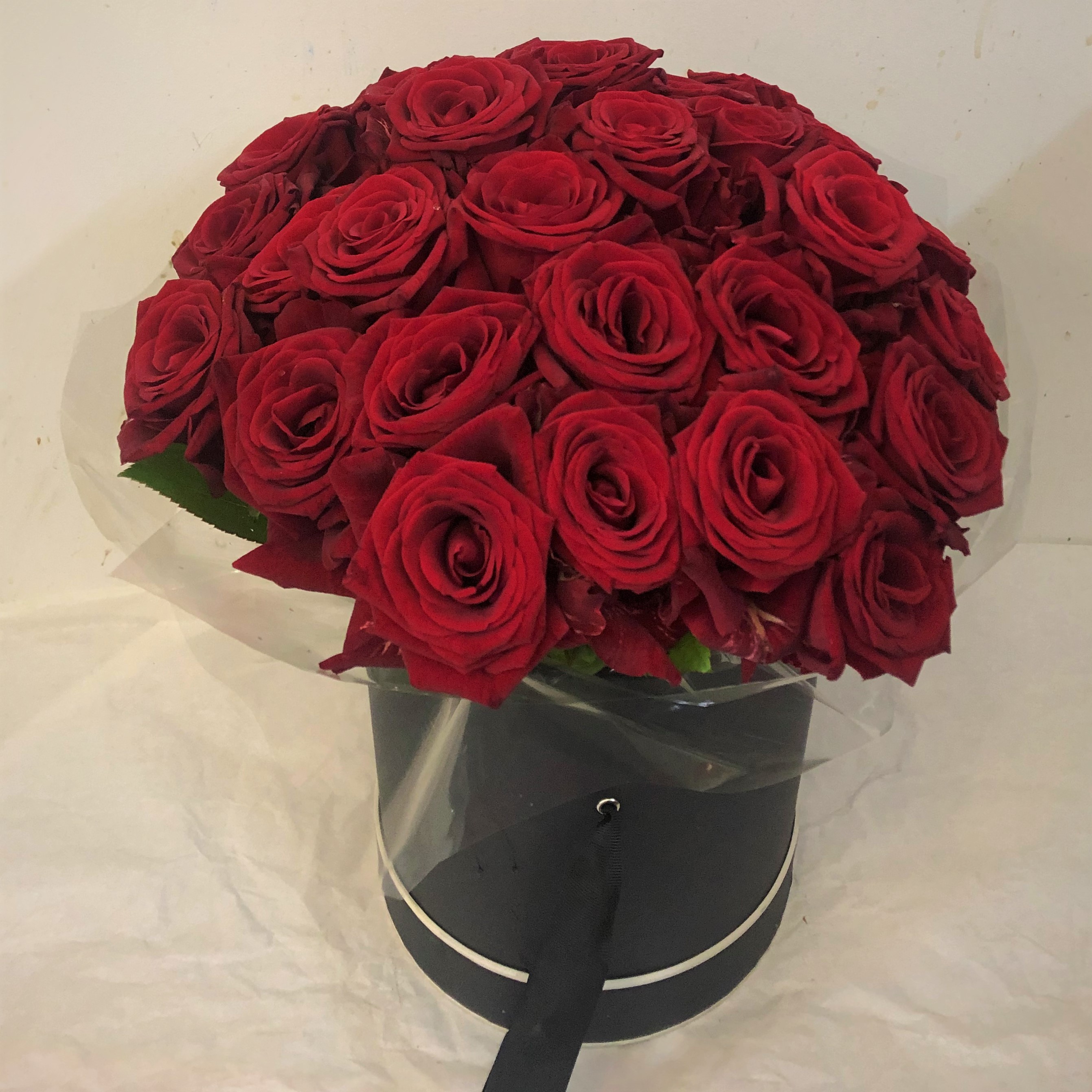 Roses in a hatbox