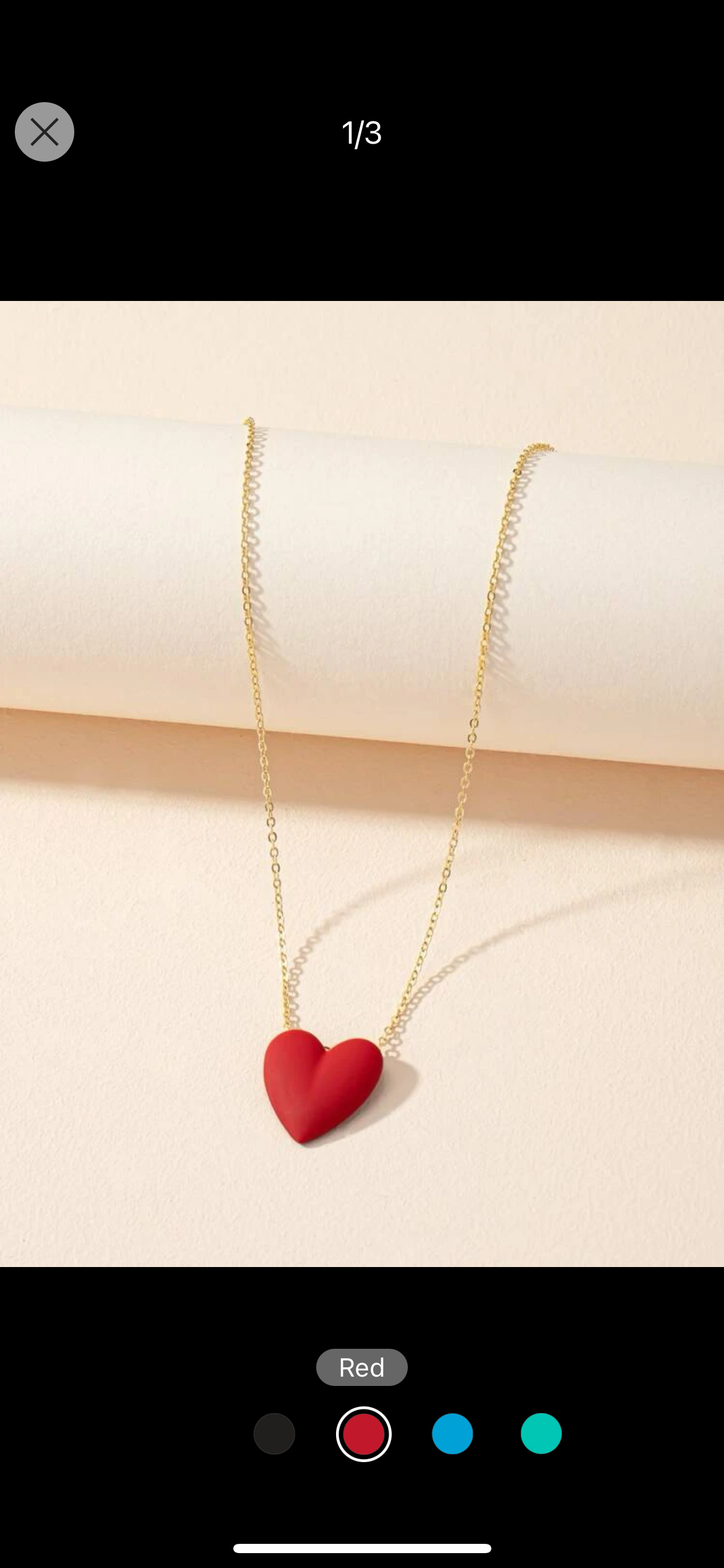 Red heart necklace 