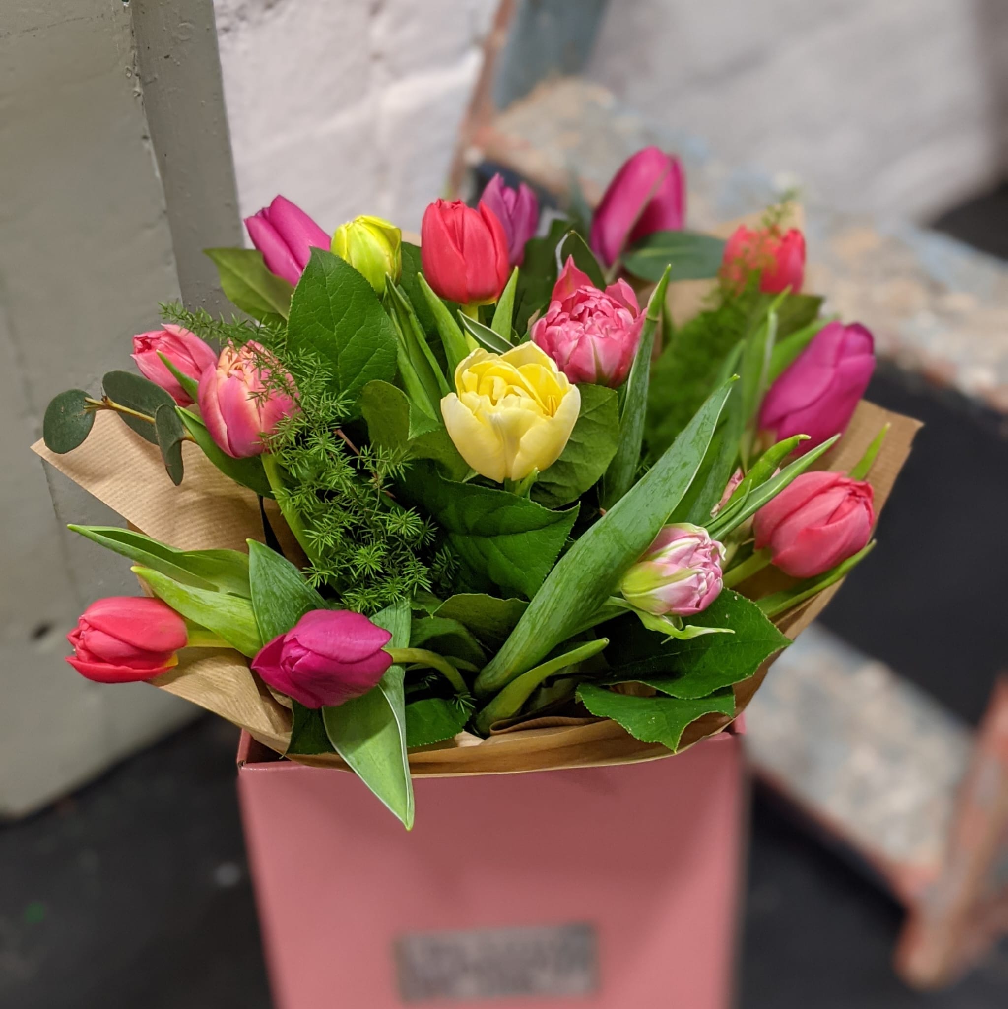 Mixed tulip bouquet