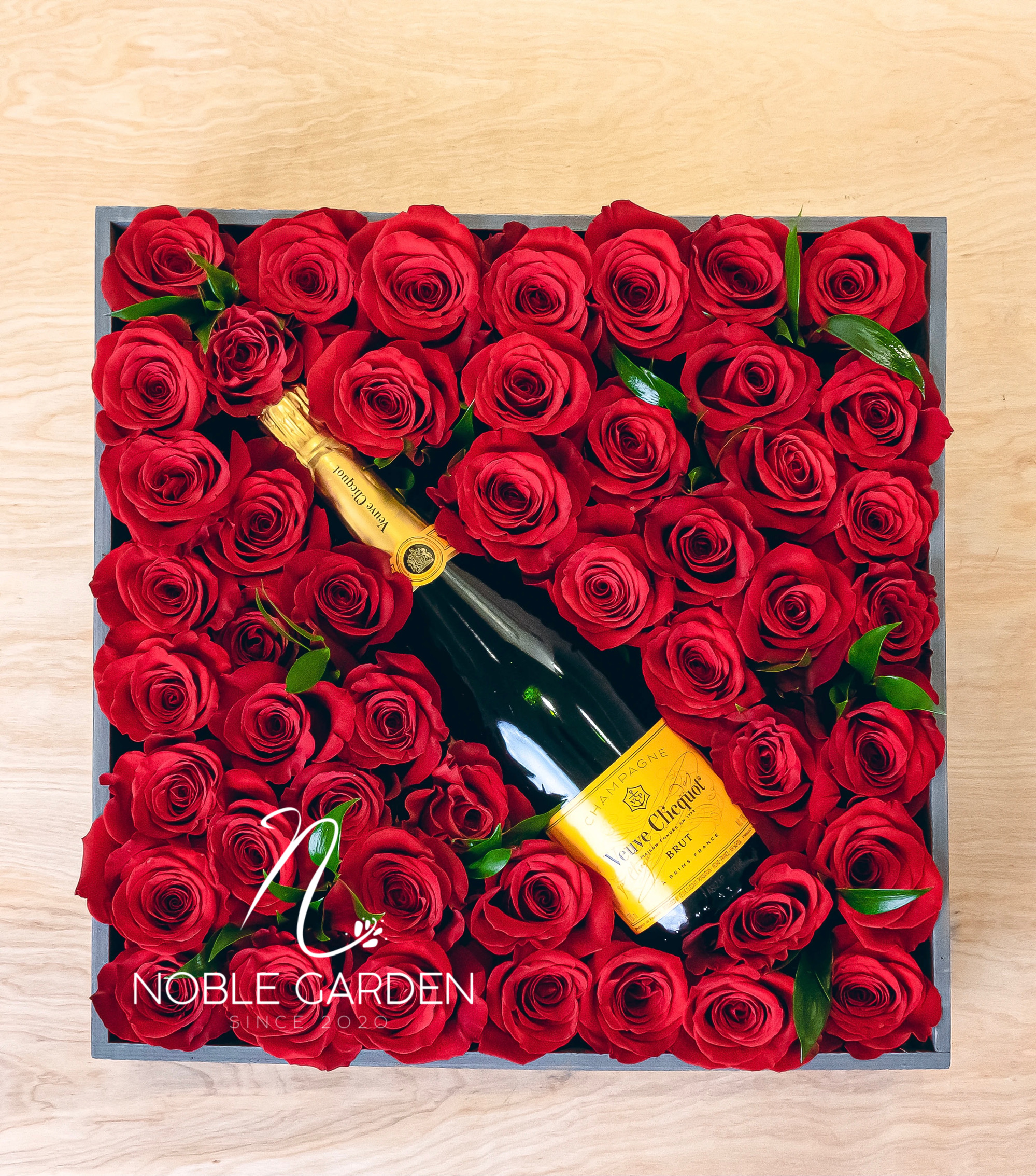 Champagne and flowers