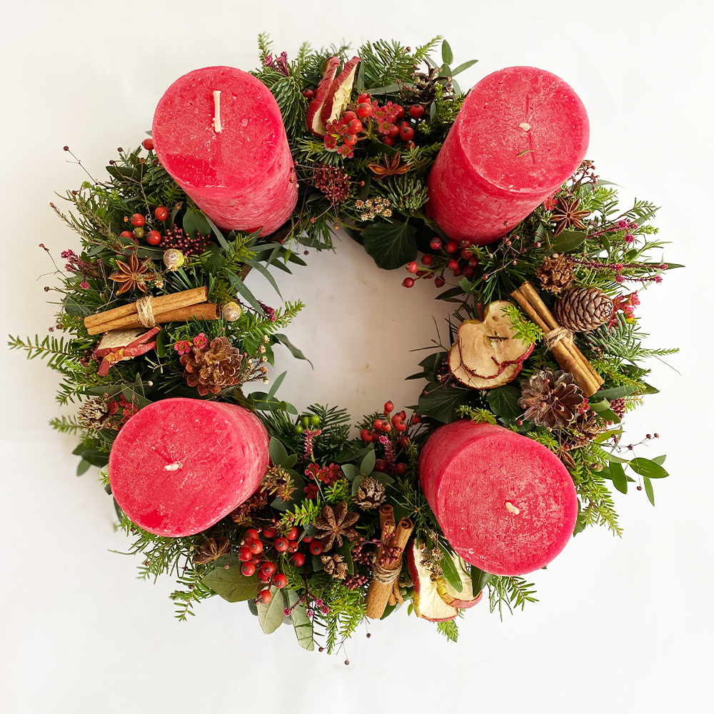 Red Advent Wreath