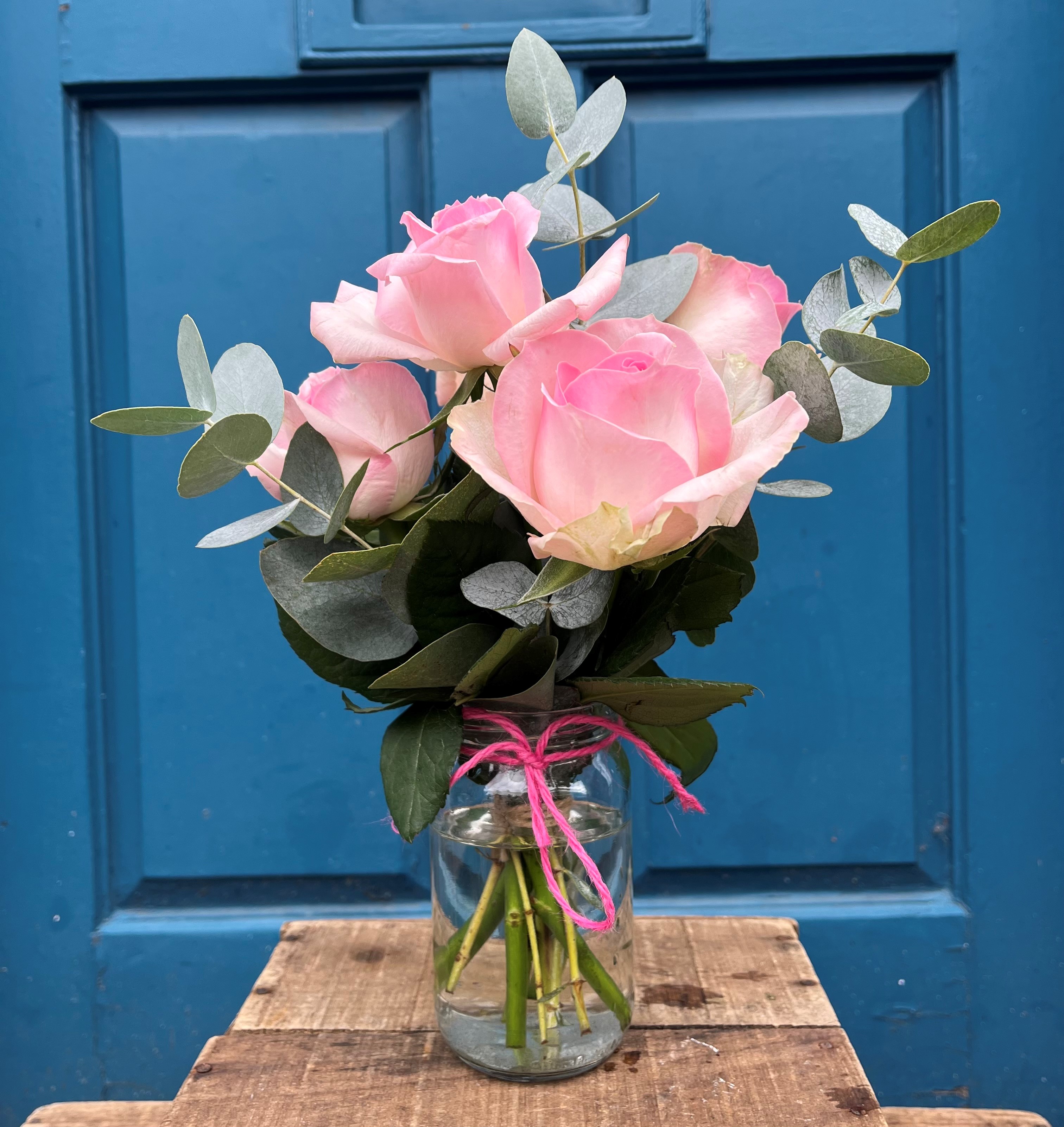 Pretty Pink Rose Jar