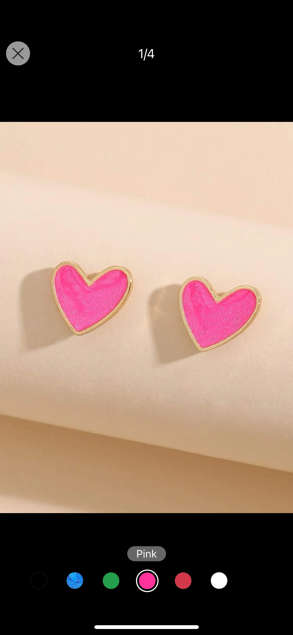 Fuchsia heart earrings 