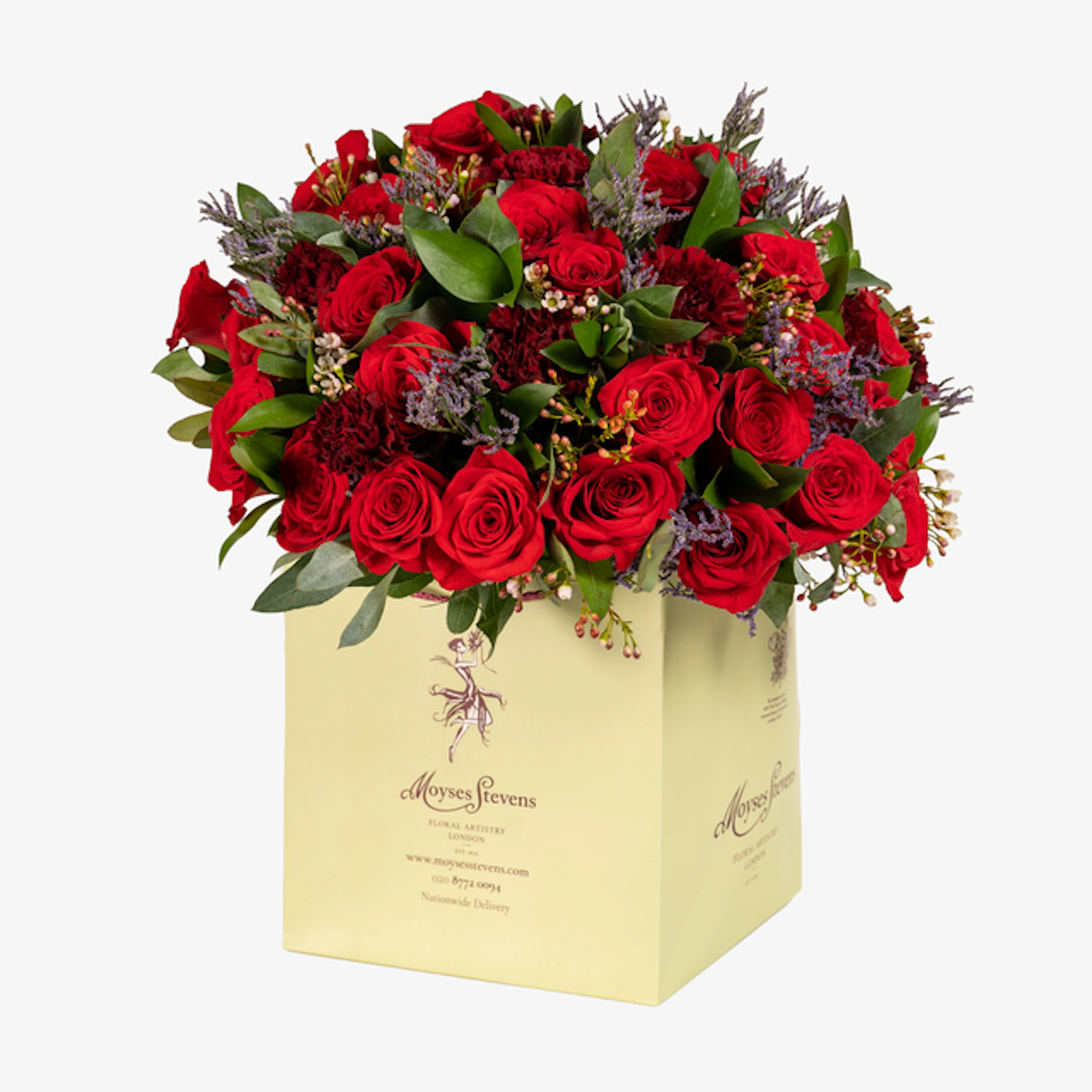 Symphony in Red by Moyses Stevens Flowers — flowers available for delivery from Floom
