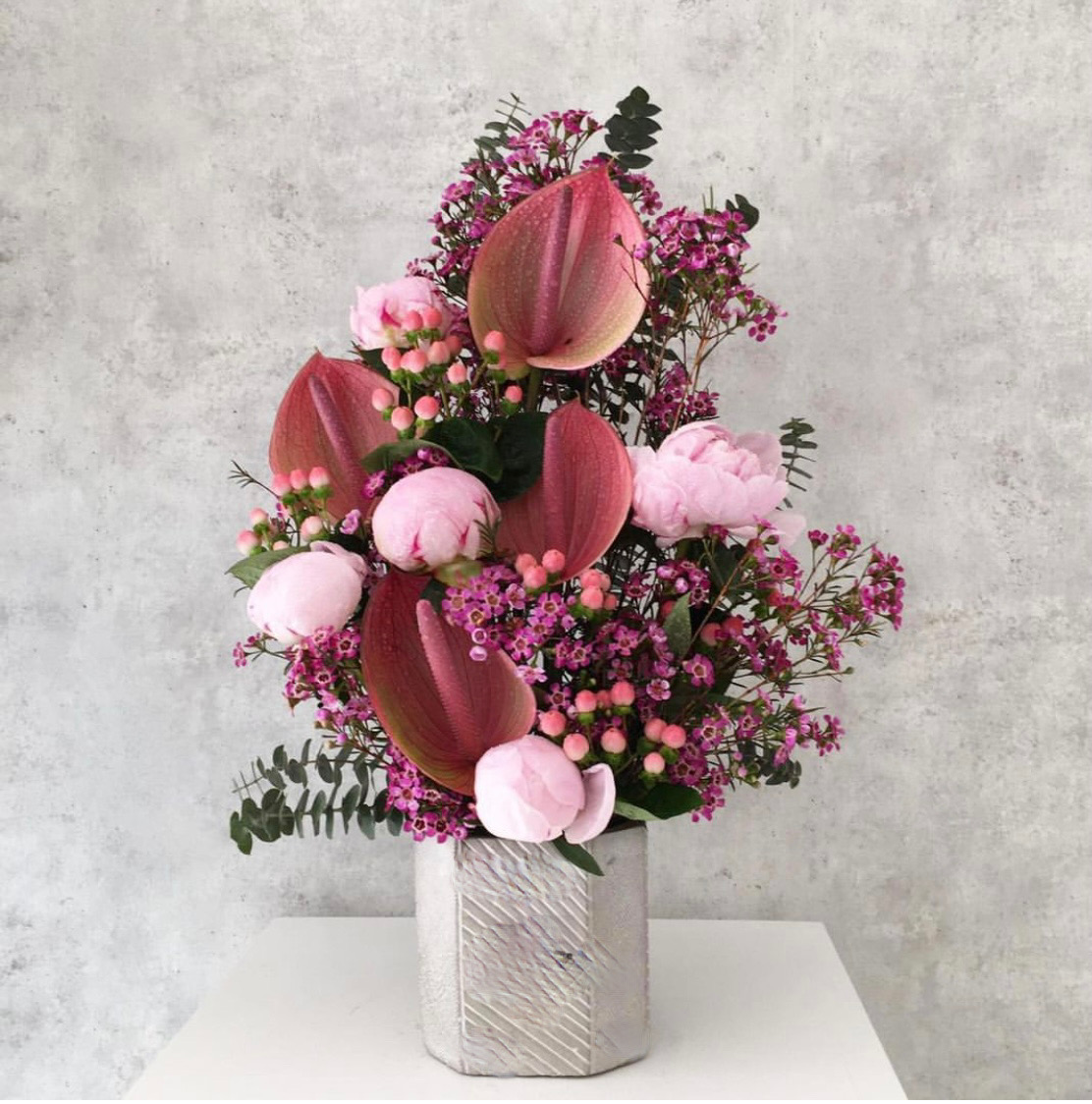 Antherium and peonies