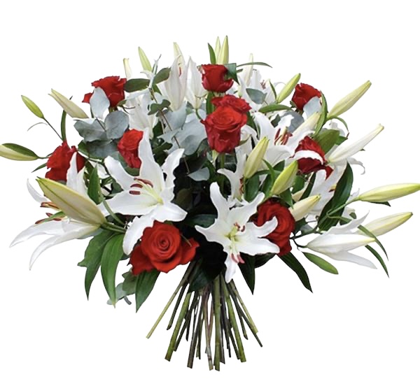 roses & white lilies