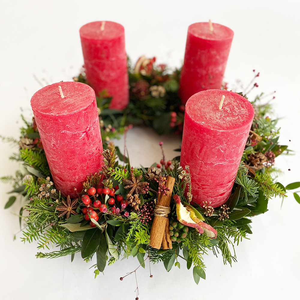 Red Advent Wreath