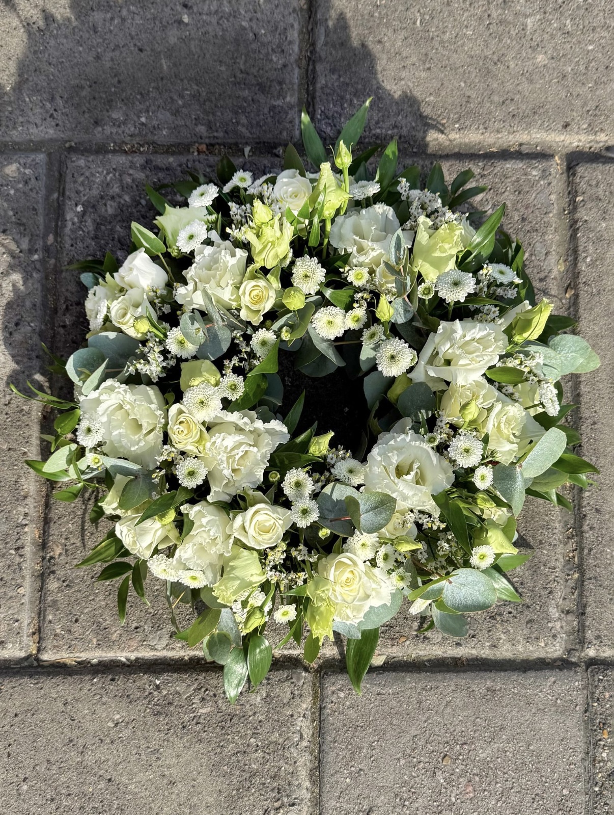 White funeral wreath