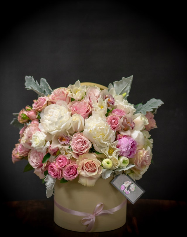 Cream hat box