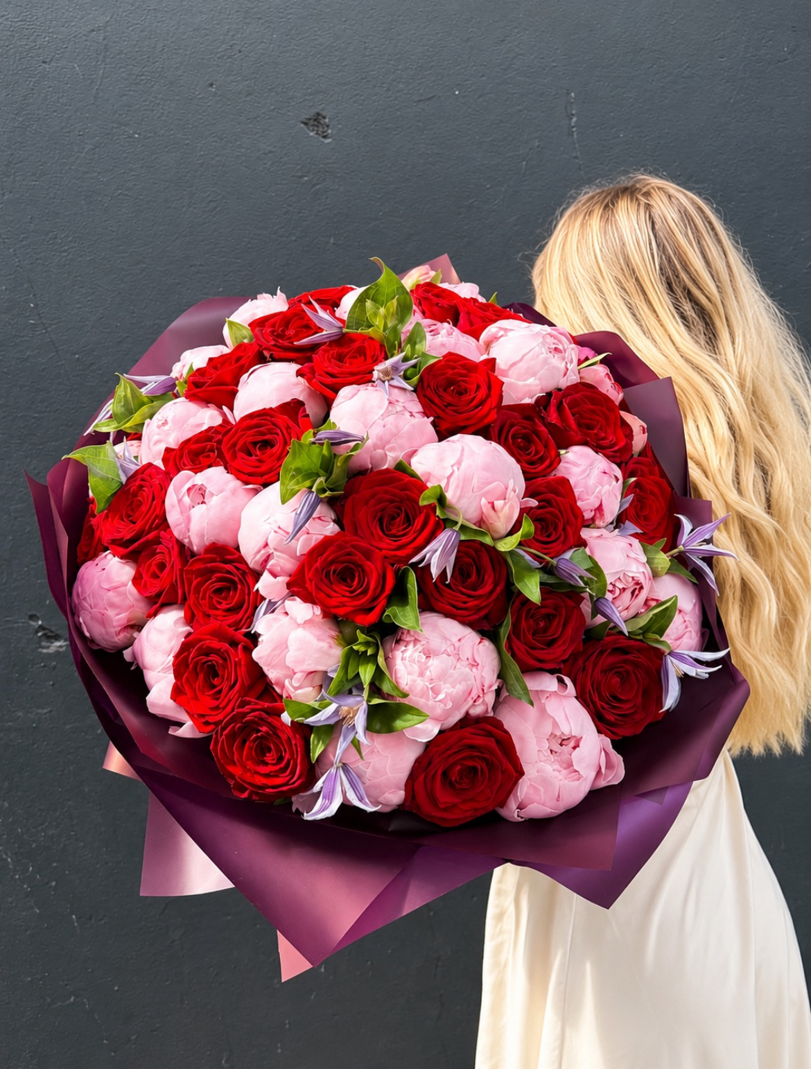 Rose & Peony Bouquet by Bloomond — flowers available for delivery from Floom