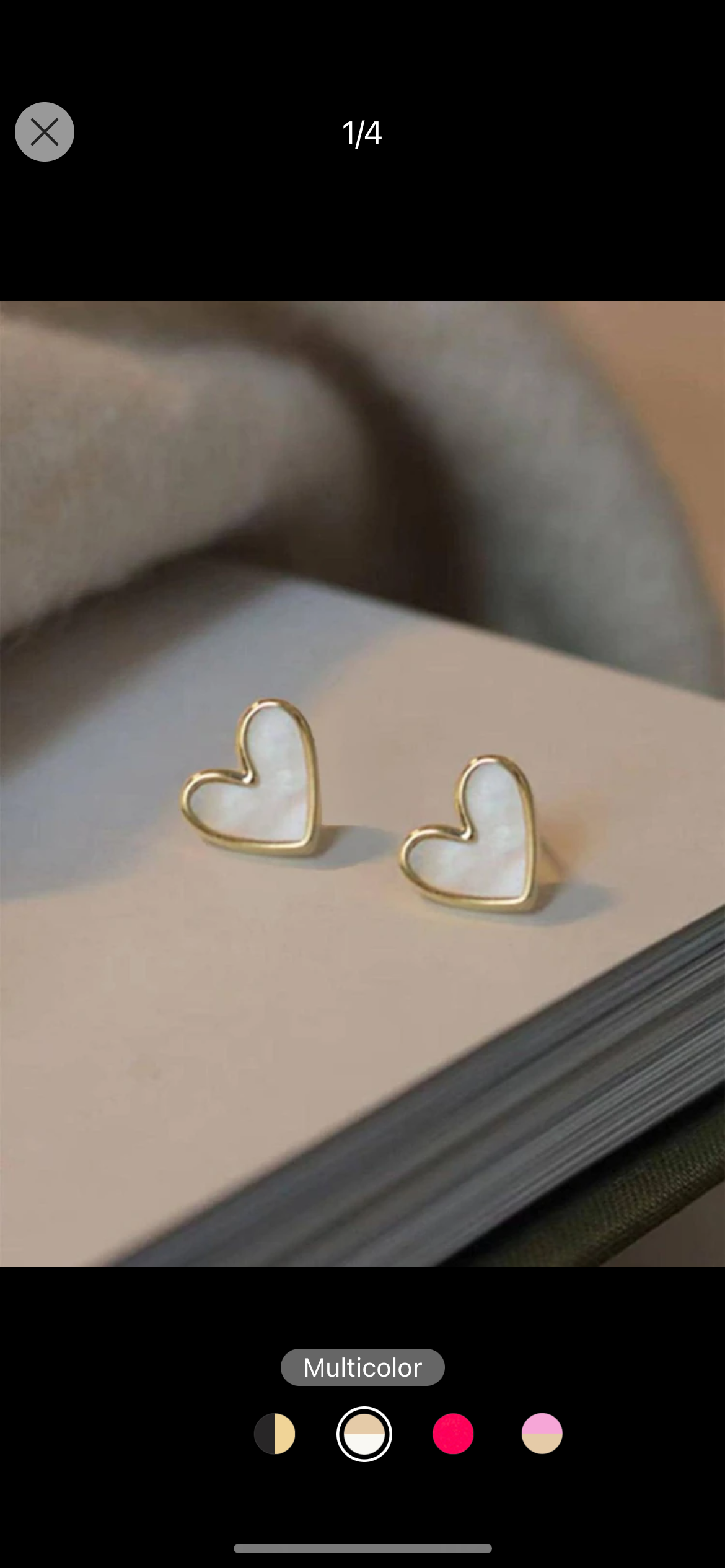 White heart earrings 