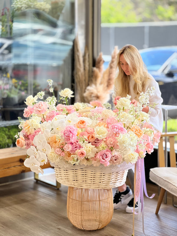 No.800-Pastel Basket by FLORAL N5  — flowers available for delivery from Floom