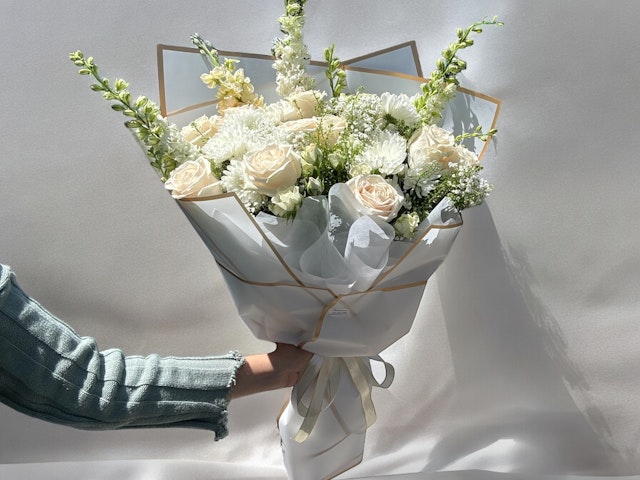 White rose bouquet
