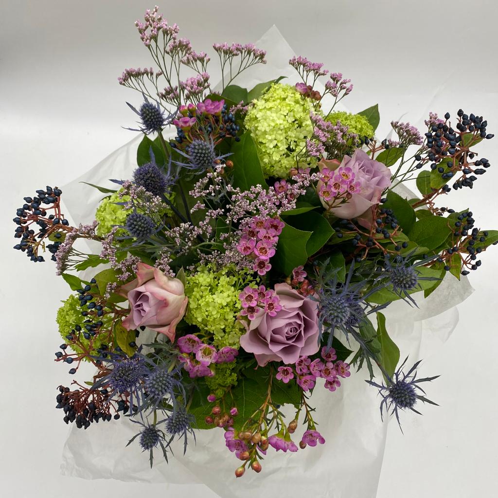 Blues, lilacs & lime