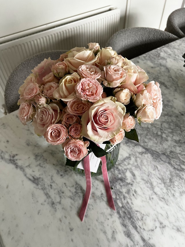 seasonal pink roses