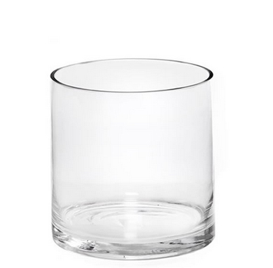 A clear cylinder vase