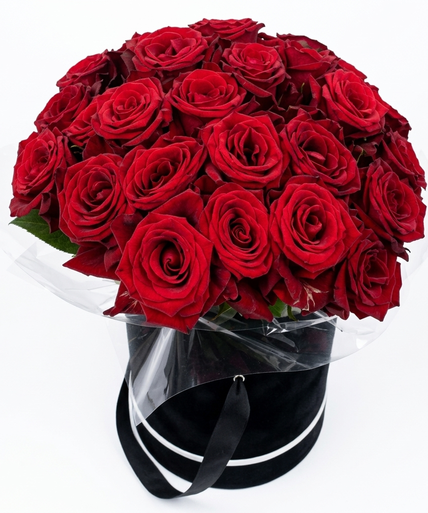 Roses in a hatbox