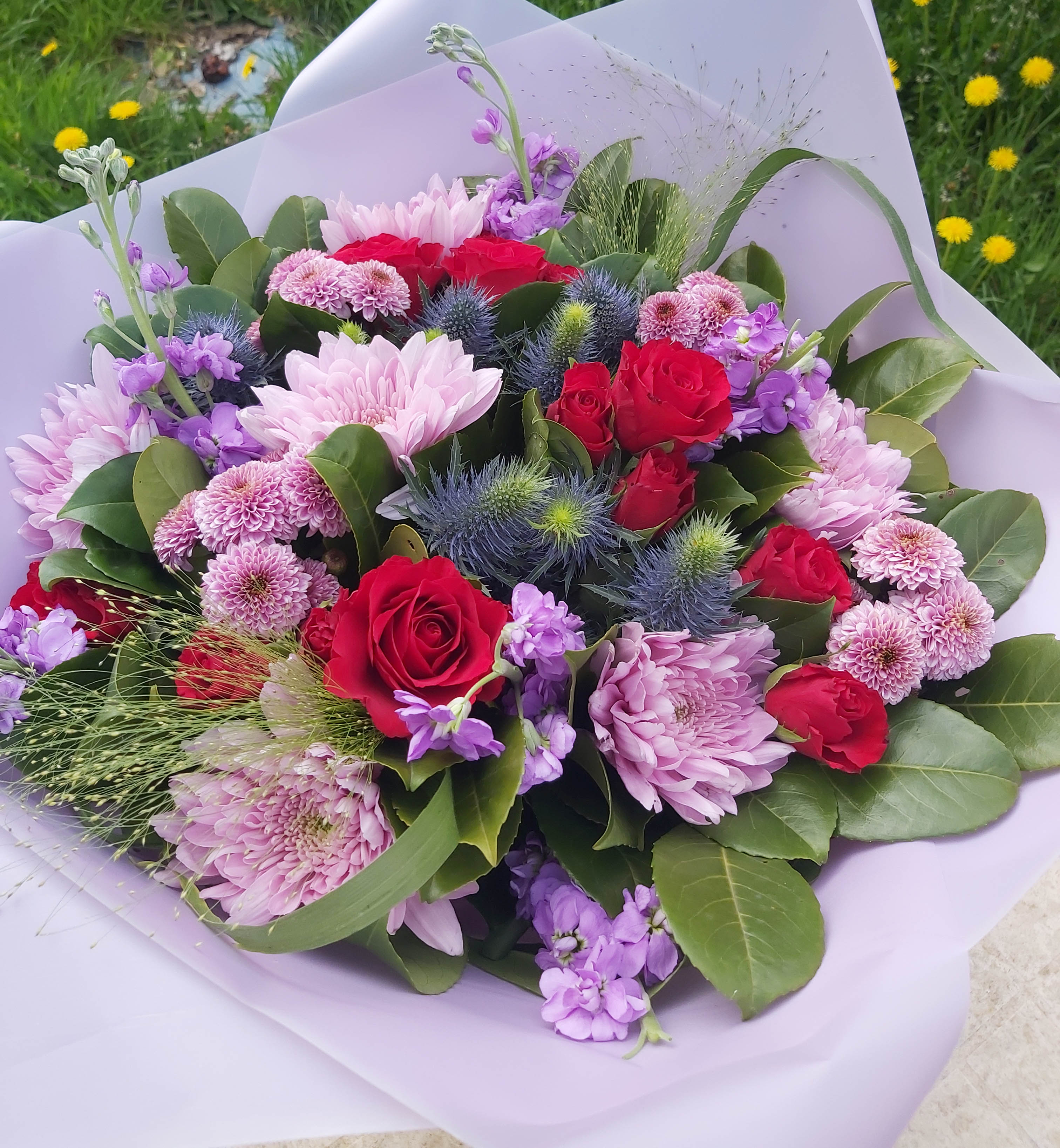 Purple & red bouquet