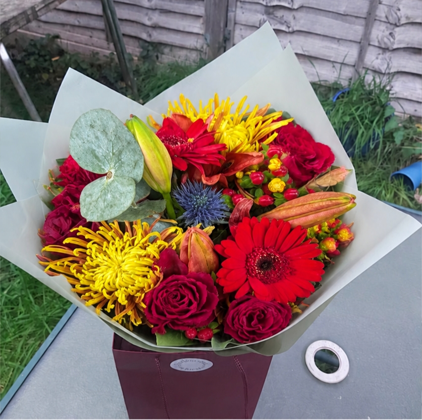 Wintry Ruby bouquet by Iridescent Florals — flowers available for delivery from Floom