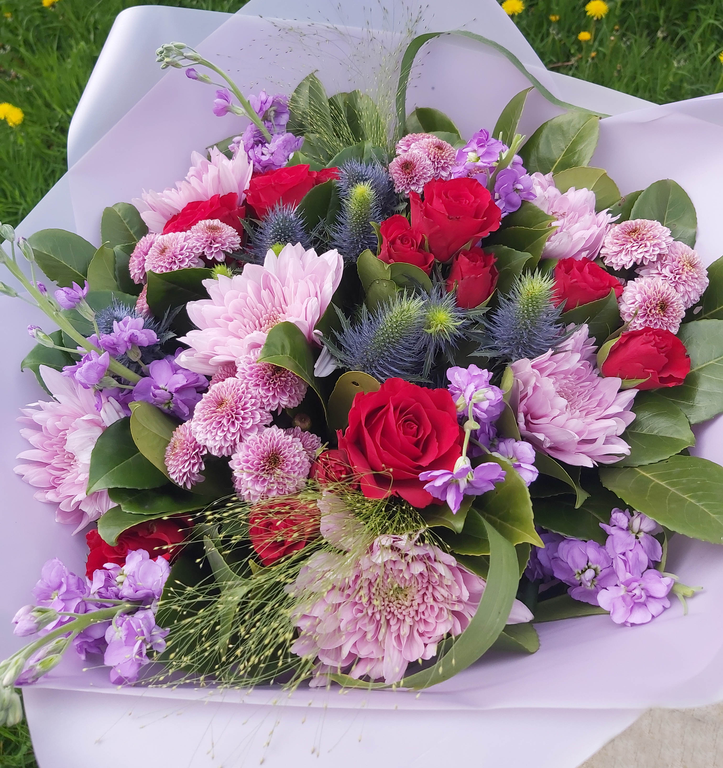 Purple & red bouquet