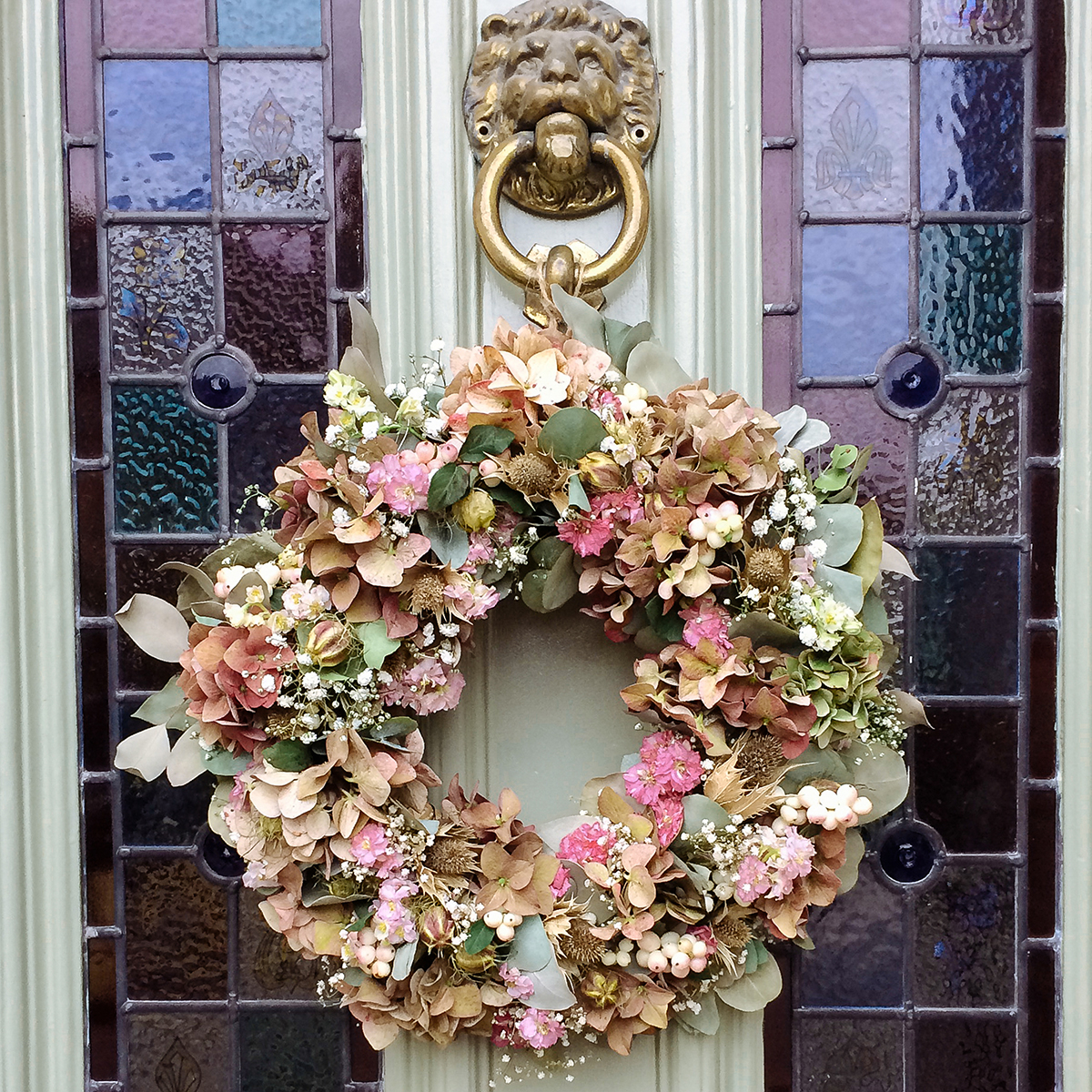 Autumn Wreath Pastel original by Rose & Mary — flowers available for delivery from Floom