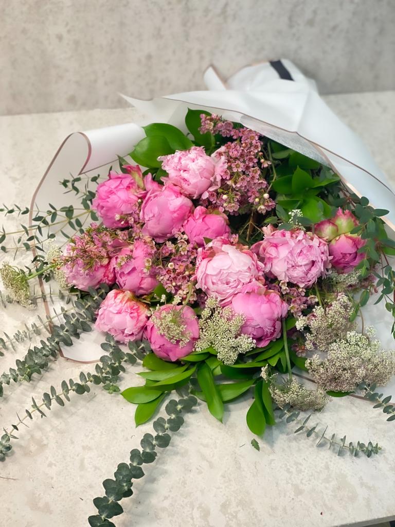 Pink peonies bouquet