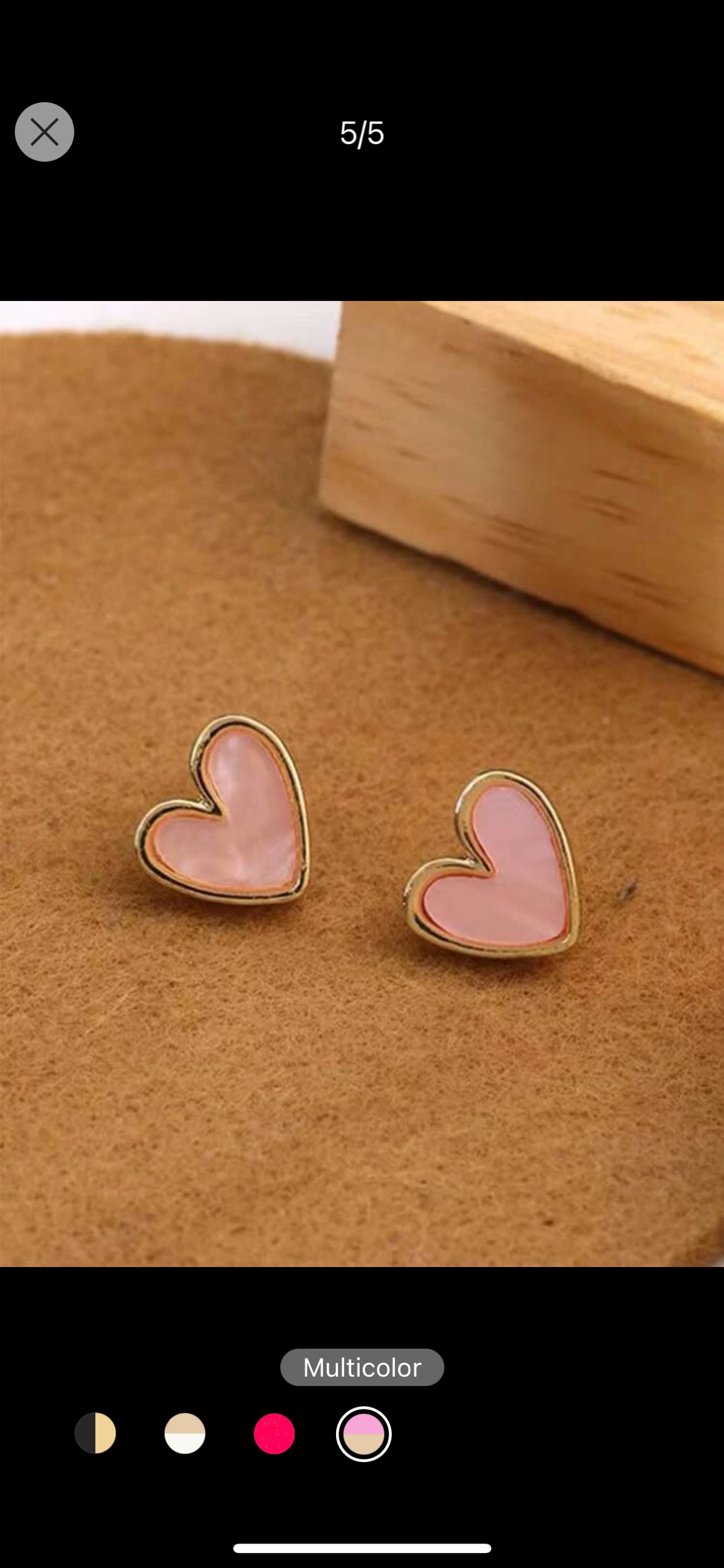 Pink heart earrings 