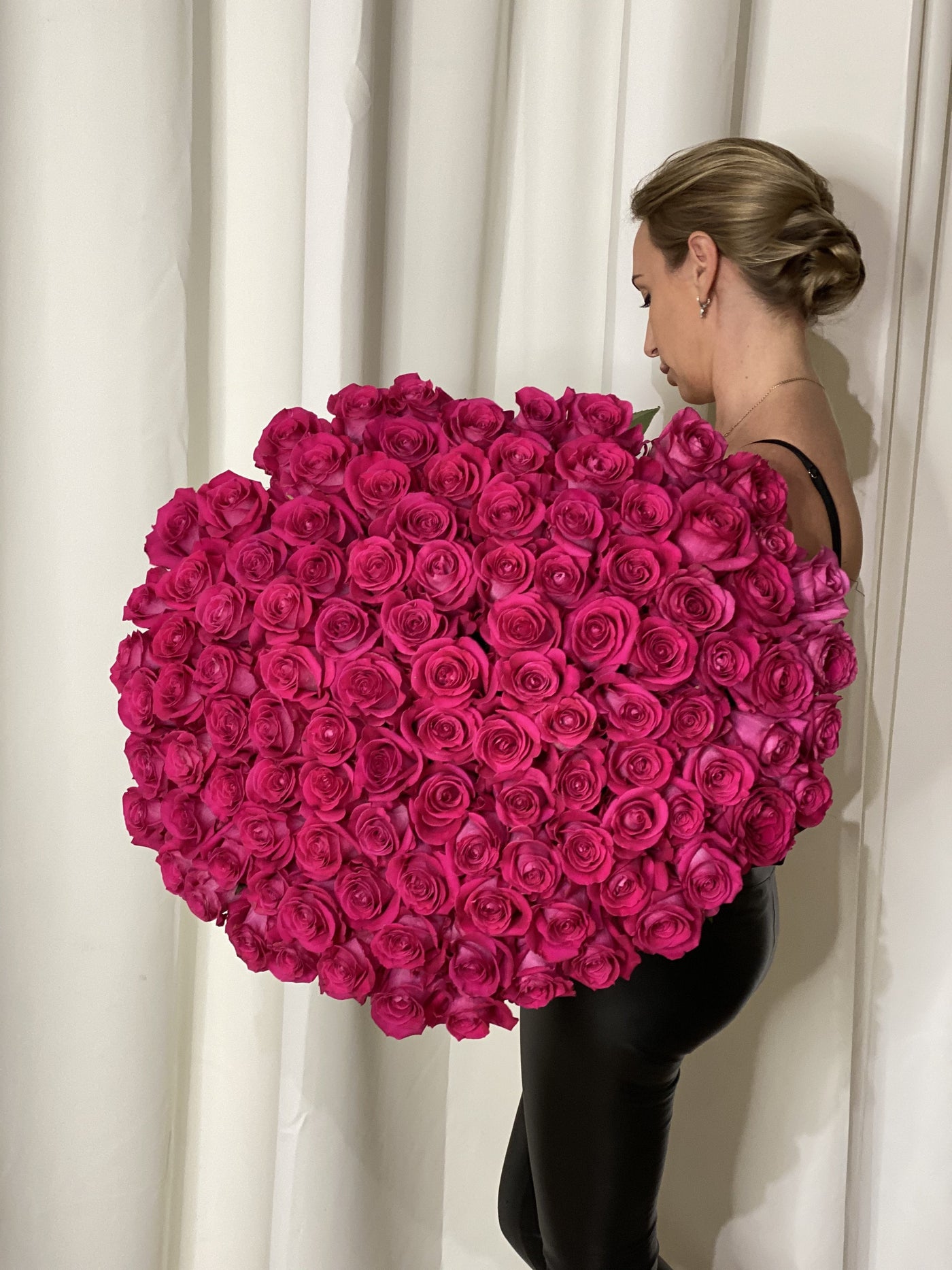 Hot Pink Rose Bouquet by FLORAL N5  — flowers available for delivery from Floom