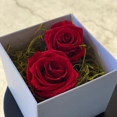 Double roses in box