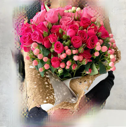 Pink roses bouquet