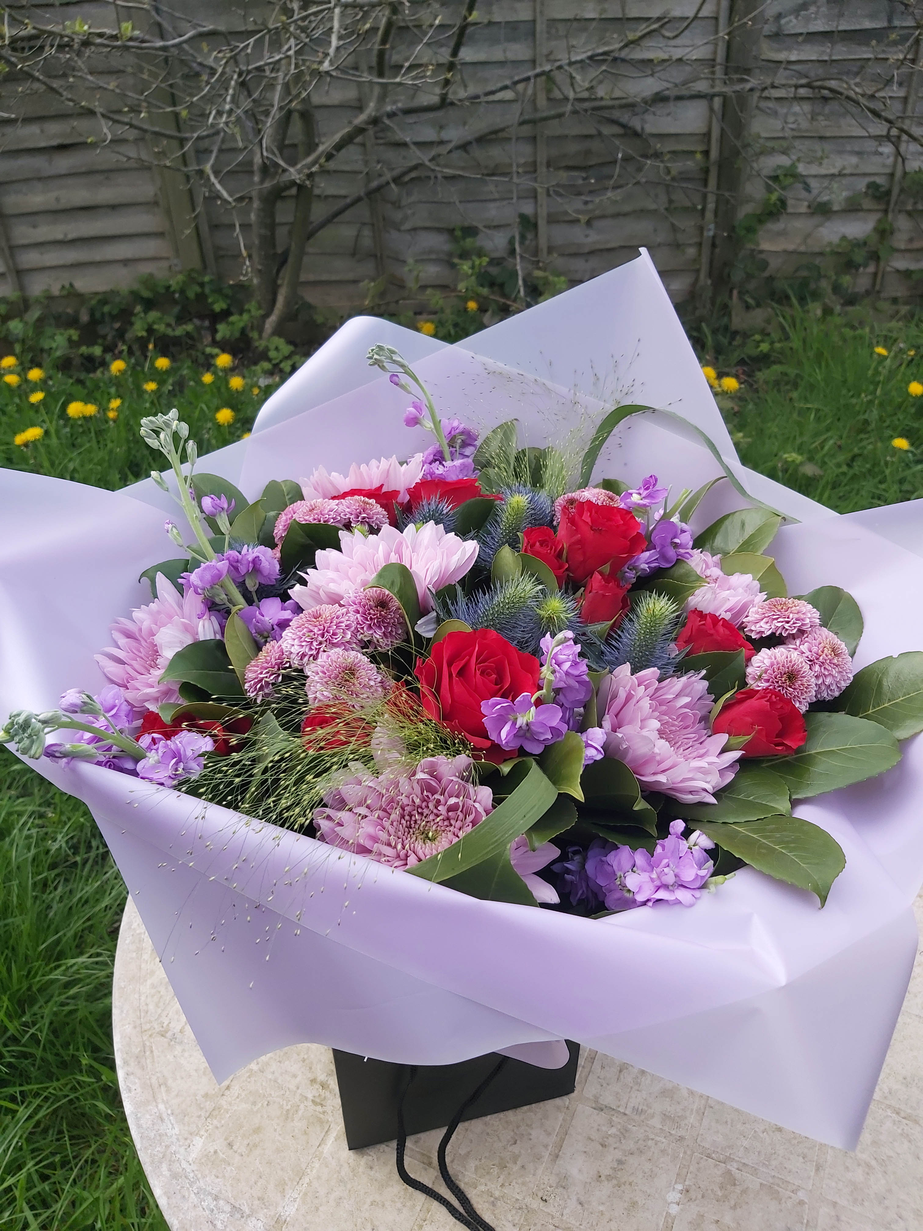 Purple & red bouquet