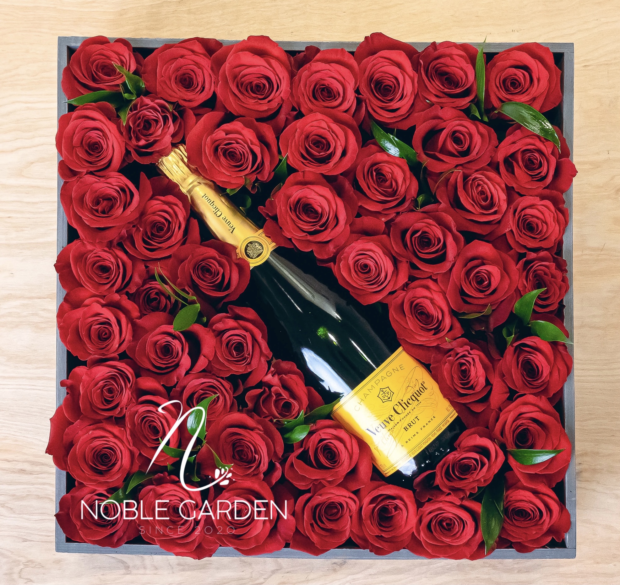 Champagne and flowers