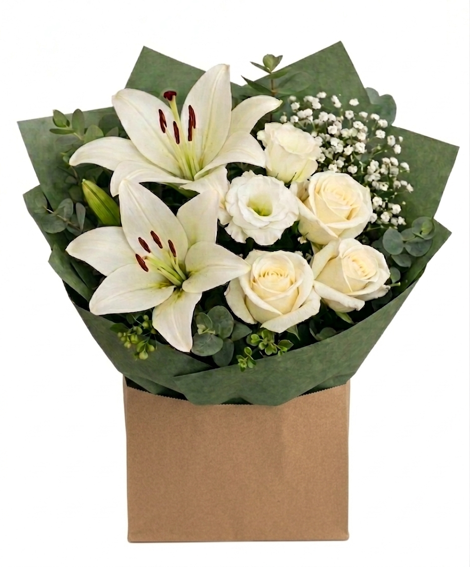 The White Serenity by Olympia Flowers — flowers available for delivery from Floom