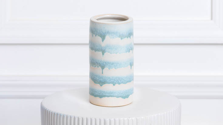 Watercolor Stripe Vase