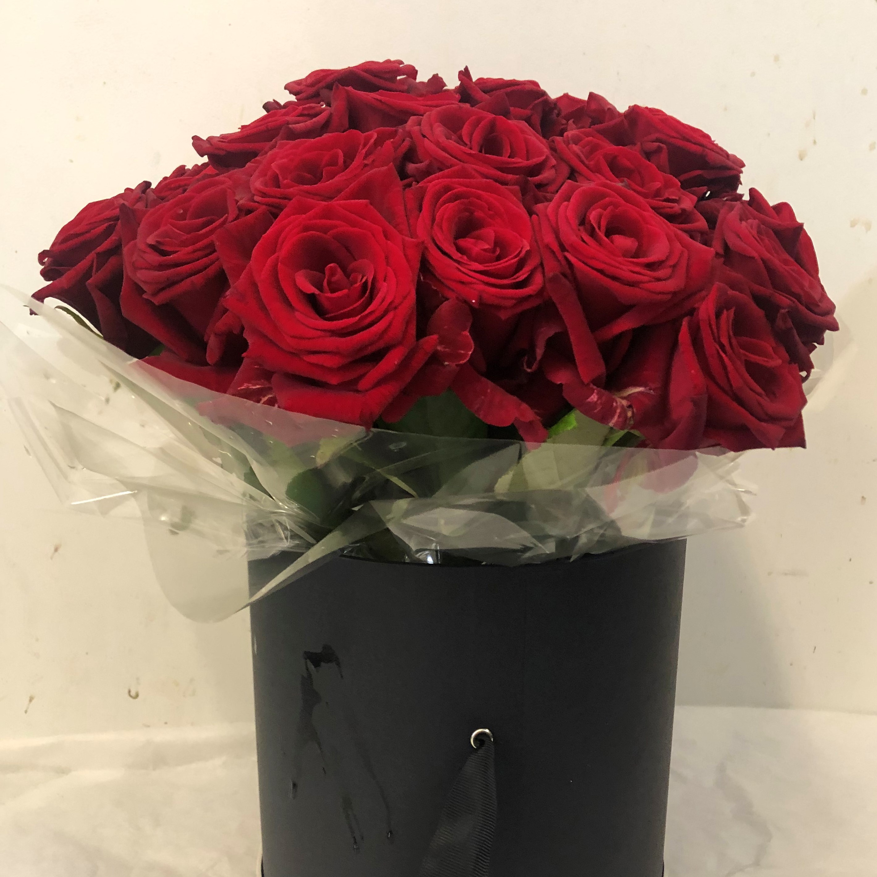 Roses in a hatbox