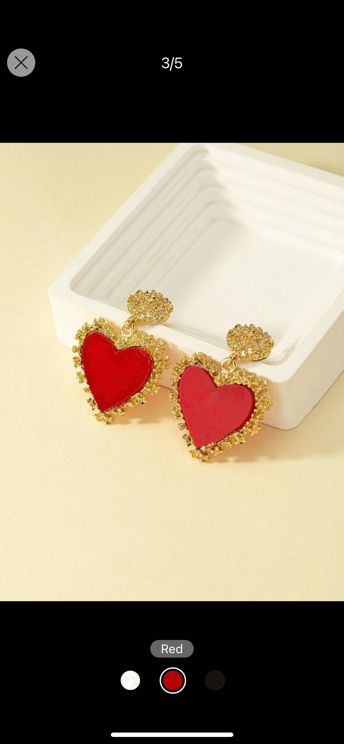Big red heart earrings 