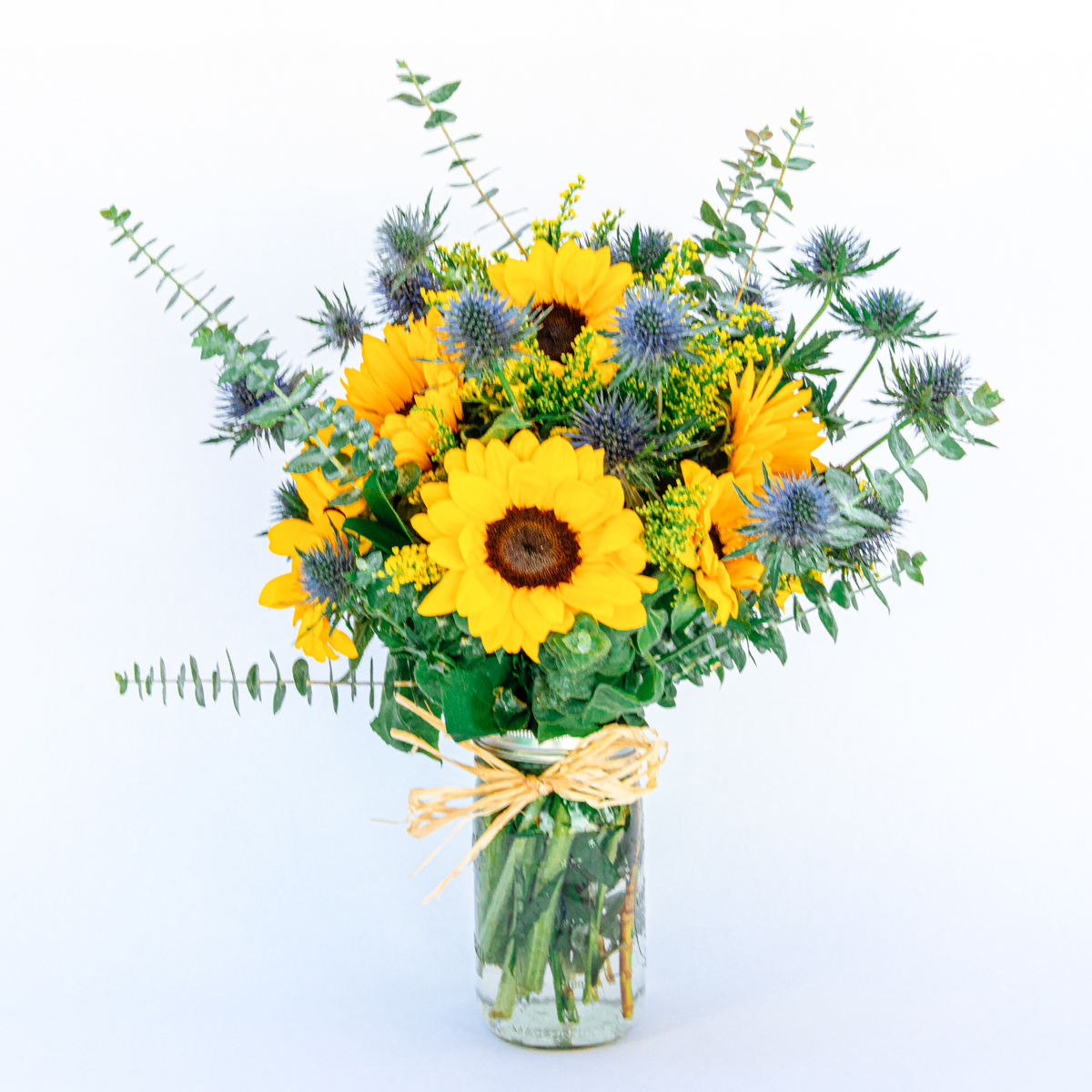 Happy Smiles Sunflower and Thistle Jar