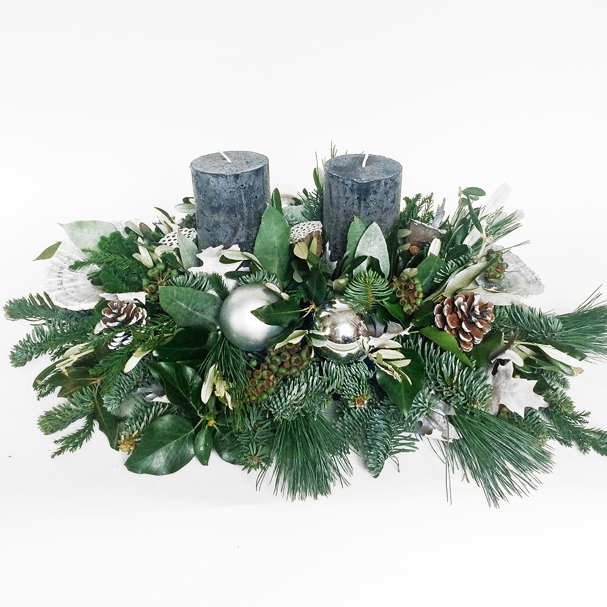 Silver Candle original by Rose & Mary — flowers available for delivery from Floom