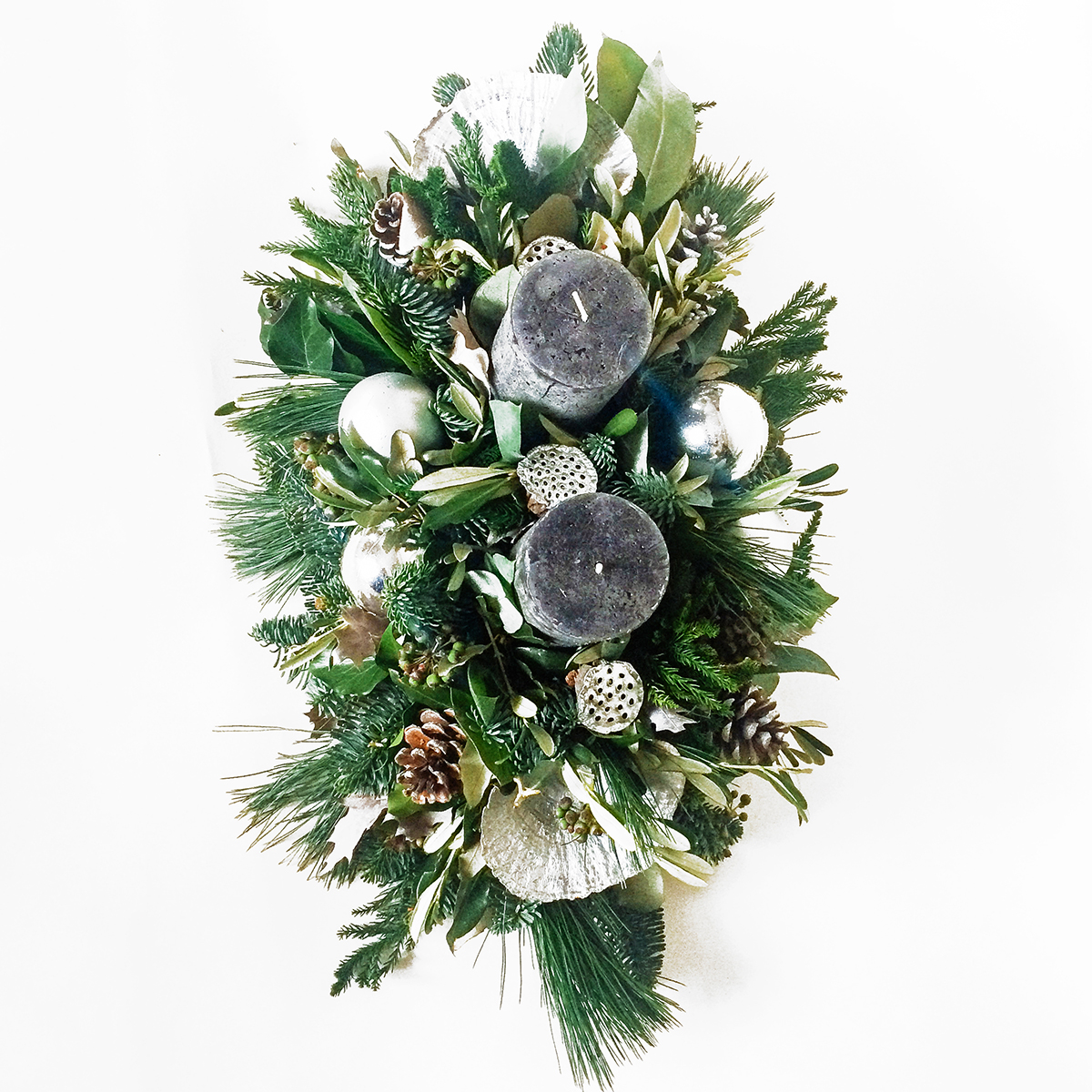 Silver Candle original by Rose & Mary — flowers available for delivery from Floom