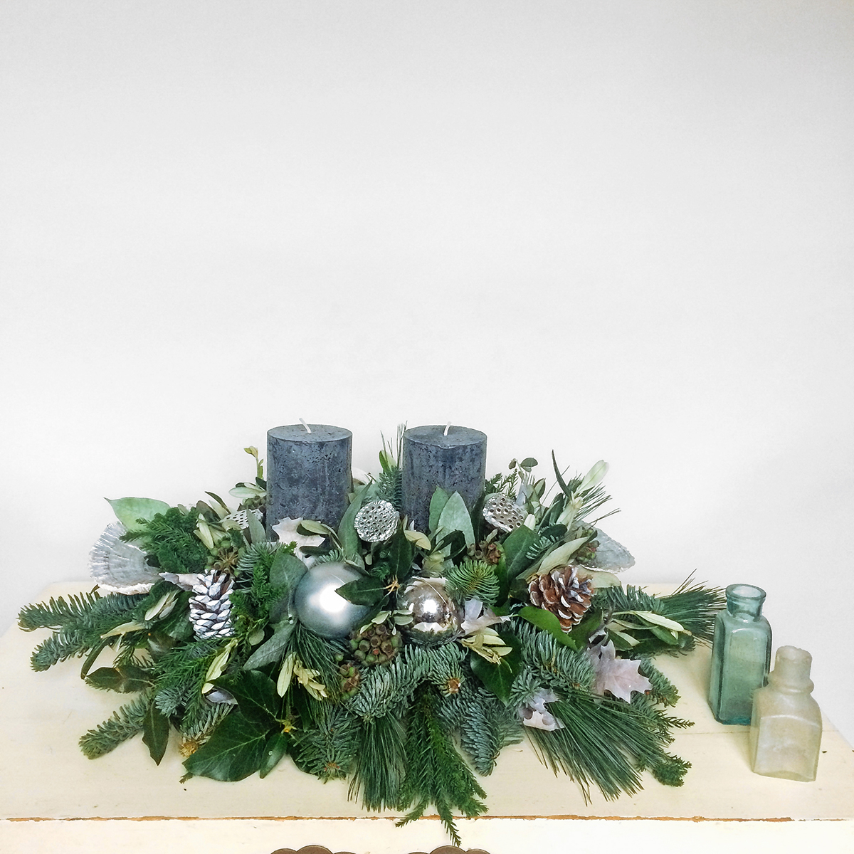 Silver Candle original by Rose & Mary — flowers available for delivery from Floom